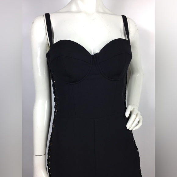 Bebe x Naven Corset Lace Up Jumpsuit Black Size 8 - Picture 8 of 16